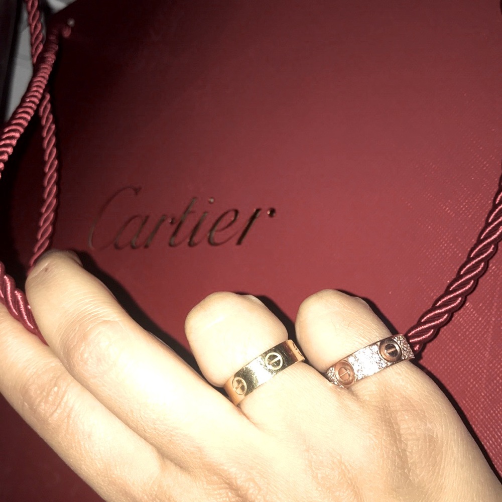 Cartier love in gold n pink gold